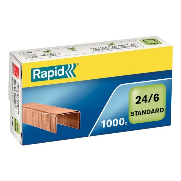 Rapid Heftklammern »24/6« kupferbeschichtet 1000 Stück Image