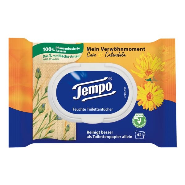 Tempo Feuchtes Toilettenpapier »Mein Verwöhnmoment Calendula & Kamille« weiß Image