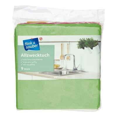 flink & sauber 9er-Pack Allzwecktücher gelb, 38 cm Image