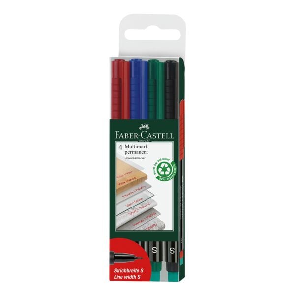 Faber-Castell 4er-Pack Permanent Marker »Multimark 1523 S« Image
