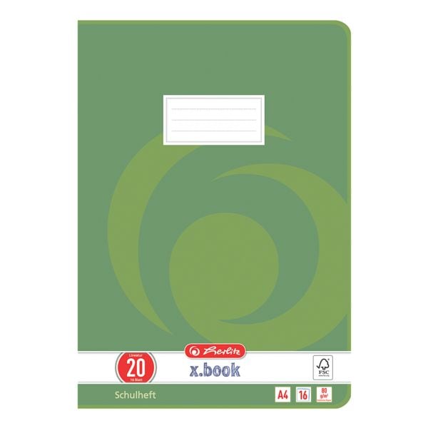Herlitz Schulheft »x.book 3322005« A4 blanko (Lineatur 20) grün Image