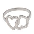 Love Begets Love,'Sterling Silver Cocktail Ring with Heart Motif'