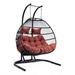 LeisureMod Wicker 2 Person Double Folding Hanging Egg Swing Chair in Cherry - LeisureMod ESCF52CHR
