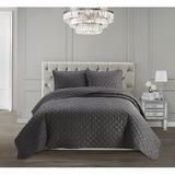 Juicy Couture Leopard Microfiber 3 Piece Quilt Set Polyester/Polyfill/Microfiber in Black | Queen Quilt + 2 Standard Shams | Wayfair JYZ015245