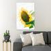 Gracie Oaks Sunflower White Background - 1 Piece Rectangle Graphic Art Print On Wrapped Canvas in Green/Yellow | 14 H x 11 W x 2 D in | Wayfair