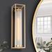 Everly Quinn Truet 1 - Light Dimmable Black/Gold Armed Sconce Glass/Metal in White | 18.1 H x 4.3 W x 5.1 D in | Wayfair