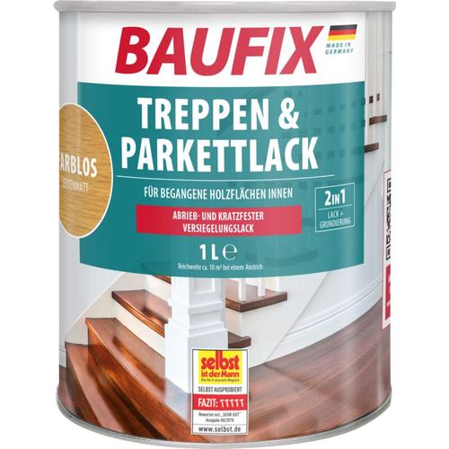 Baufix – Treppen & Parkettlack seidenmatt 1 l – farblos