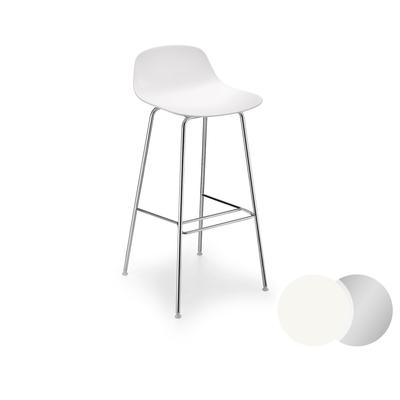 infiniti »PURE LOOP« Mini Design-Barhocker AC01 verchromt / PP20 Weiss Image