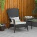 Outsunny Patio Classic Rattan Adirondack Chair, Outdoor PE Rattan Leisure Deck Chair, Ergonomic Armrest Chair Mixed Grey