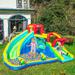 Outsunny 5-in-1 Inflatable Water Slide Kids Bounce House Jumping Castle Includes Trampoline Slide Water Pool w/ 450W Air Blower