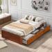 Modern and Vintage Solid Pine Twin Size Platform Storage Bed with 3 Drawers, Environmentally Friendly Materials Production