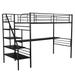 Metal Loft Bed with Desk,Twin,Black