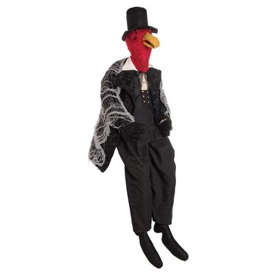 Vernon Vulture Art Doll Figure Joe Spencer Gathered Traditions Halloween Fall Harvest - Black - 36"