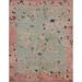 Transitional Art Deco Chinese Oriental Area Rug Wool Handmade Carpet - 3'10" x 4'9"