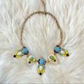 J. Crew Jewelry | J. Crew Statement Necklace Lucite Crystal Rhinestone | Color: Blue | Size: Os