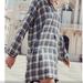 Madewell Dresses | Like New Madewell Plaid Kaftan Shirt Dress | Color: Blue/White | Size: Xxs