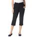 Plus Size Women's Freedom Waist Chino Capri by Woman Within in Black (Size 12 W)