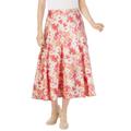 Plus Size Women's Print Linen-Blend Skirt by Woman Within in Sweet Coral Floral (Size 4X)