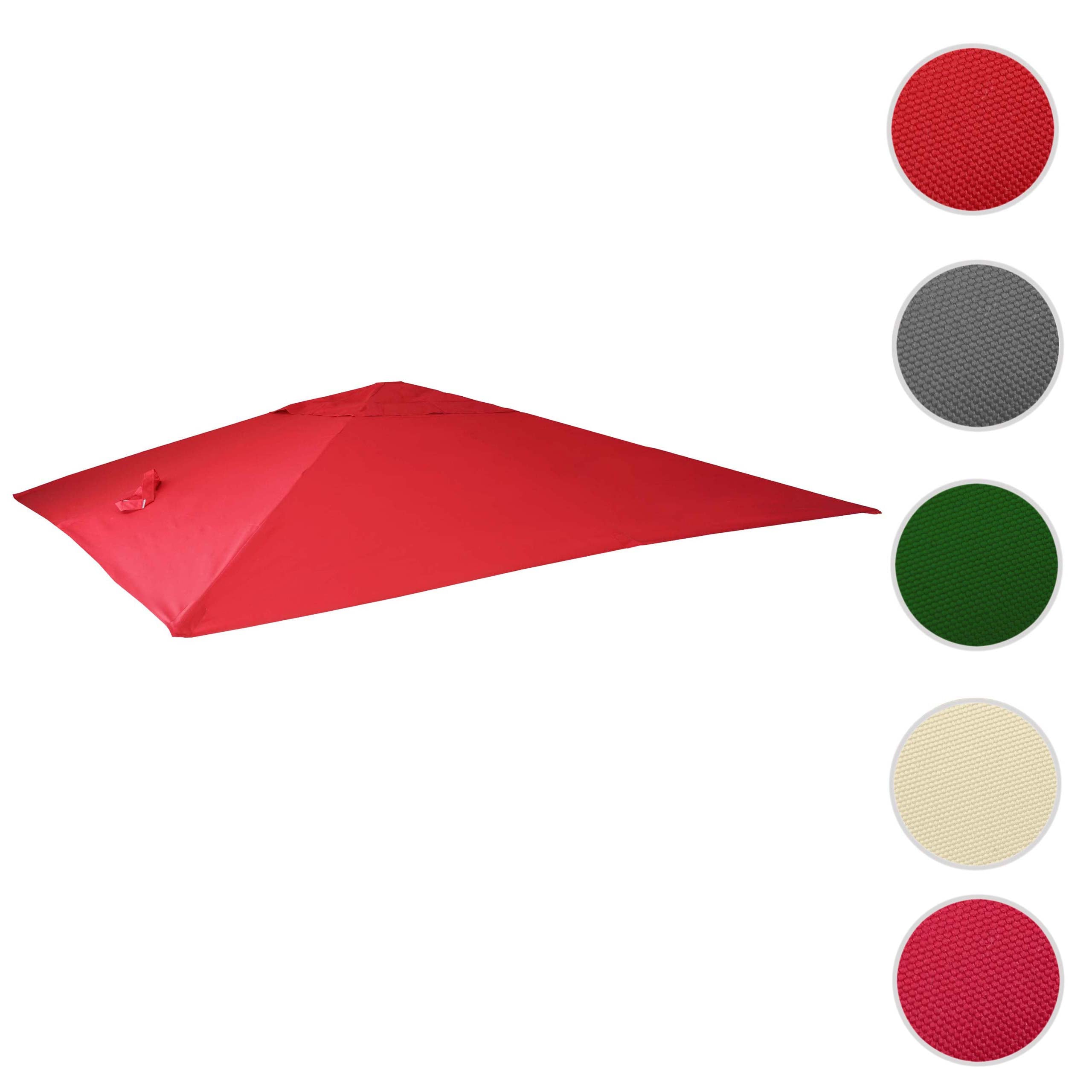 Ersatz-Bezug für Luxus-Ampelschirm HWC-A96, Sonnenschirmbezug Ersatzbezug, 3x3m (Ø4,24m) Polyester 2,7kg ~ hellgrün Image