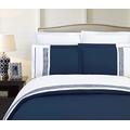 Elegant Comfort Luxurious Hotel Collection Super-Soft 1500 Thread Count Egyptian Quality 2-Piece Greek Pattern Duvet Cover Set, Twin/Twin XL, Navy Blue