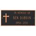 Montague Metal Products Inc. Rugged Cross Memorial Plaque Metal in Gray | 7.25 H x 15.75 W x 0.25 D in | Wayfair PCS-0079S1-W-HGG