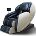 Inbox Zero Vegan Leather Heated Massage Chair w/ 3D SL Track Faux Leather/Stain Resistant in Blue | 42.2 H x 28.4 W x 58 D in | Wayfair