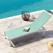 Lark Manor™ Antrea Guyonne 75.79" Long Reclining Single Chaise Metal in Green/White | 41.61 H x 24.61 W x 75.79 D in | Outdoor Furniture | Wayfair