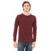 Bella + Canvas 3501CVC CVC Jersey Long-Sleeve T-Shirt in Heather Cardinal size Large | Cotton/Polyester Blend BC3501CVC