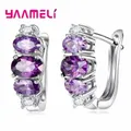 Boucles d'oreilles créoles en argent 925 pour femmes boucles d'oreilles rondes avec zircon cubique