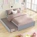 Upholstered Platform Bed With Headboard and Trundle, Full