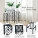 Gymax 3 Pcs Metal Plant Stand Set Plant Pot Holder w/Crystal Floral