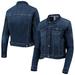 Women's Lusso Blue New York Knicks Georgie Swarovski Crystals Button-Up Denim Jacket