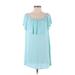 Forever 21 Casual Dress: Blue Solid Dresses - Women's Size Small