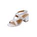 Extra Wide Width Women's The Dorothy Sandal by Comfortview in Silver (Size 8 1/2 WW)