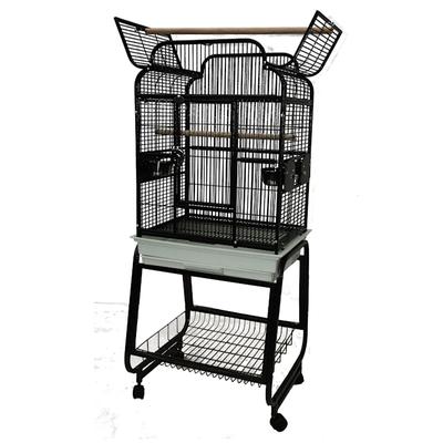 A&E Cage Company 782217 Open Victorian Top with Plastic Base in Black, 22" LX 18" W X 54" H