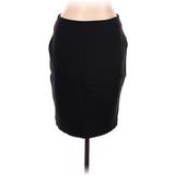 Lands' End Casual Pencil Skirt Knee Length: Black Solid Bottoms - Women's Size 10