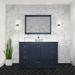 Red Barrel Studio® Dukes 48 in. W x 22 in. D Single Bath Vanity & White Quartz Top Wood/Quartz Top in Blue | 34 H x 48 W x 22 D in | Wayfair