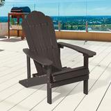 Rosecliff Heights Solvejg Resin Adirondack Chair Plastic/Resin in Brown | 36.6 H x 29.1 W x 33.9 D in | Wayfair 48E0E6A6F5DB4FE9B060BFB3CAD35905