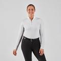 Hadley SunShield Long Sleeve 1/4 Zip by SmartPak - L - White w/ Warm Grey - Smartpak