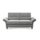 CAVADORE 3er Sofa Wyk / 3-Sitzer-Couch im Landhausstil mit Federkern + Holzfüßen / 186 x 90 x 89 / Chenille, Hellgrau