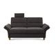 CAVADORE 3-Sitzer Sofa Wyk / 3er Couch im Landhausstil mit Federkern, Kopfstütze + Holzfüßen / 186 x 90 x 89 / Chenille, Braun