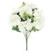 Set of 2 Cream White Artificial Elegant Rose Hydrangea Flower Stem Bush Bouquet 19in - 19" L x 12" W x 12" DP