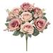 Set of 2 Dusty Mauve Artificial Rustic Rose Flower Stem Bush Bouquet 18in - 18" L x 10" W x 10" DP
