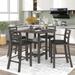 5-PCS Wooden Dining Set, Dining Table with 2-Tier Shelving and Chairs