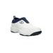 Women's Wash & Wear Slip On Ii Flat by Propet in White Navy (Size 8 1/2 M)