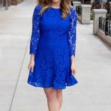 J. Crew Dresses | J. Crew Cobalt Blue Lace Cocktail Mini Dress Size 12 | Color: Blue | Size: 12