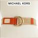 Michael Kors Accessories | Michael Kors - Straw Leather Ring Belt Orange, S/M | Color: Orange/Tan | Size: Various