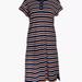 Madewell Dresses | Madewell Bengali Stripe Henley Tee Shirt Dress Nwot Sz Xs | Color: Blue/White | Size: Xs