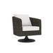 Bernhardt Newport Swivel Patio Chair w/ Cushions, Wicker in Black/Brown | 31.5 H x 38.5 W x 29.5 D in | Wayfair OP2002S_6063-000