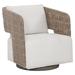 Bernhardt Maldives Swivel Patio Chair w/ Cushions Wicker/Rattan in Gray | 32 H x 29 W x 28 D in | Wayfair O2352S_6016-000